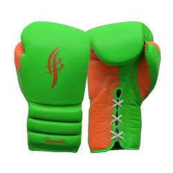 green orange competition boxing gloves