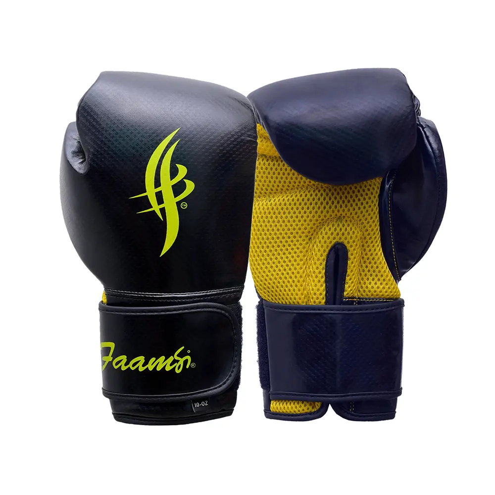 Navy Yellow Boxing Training Gloves Navy Yellow Boxing Training Gloves