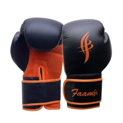 black orange boxing training gloves