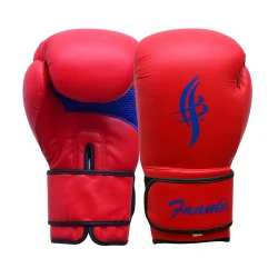 red blue boxing training gloves