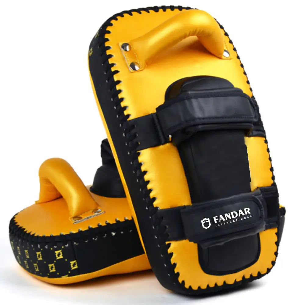 1112.webp Fandar International Muay Thai Kickboxing Training Pads - Yellow and Black - Image 1