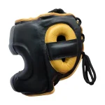 Black Gold Leather Headguard - Image 5