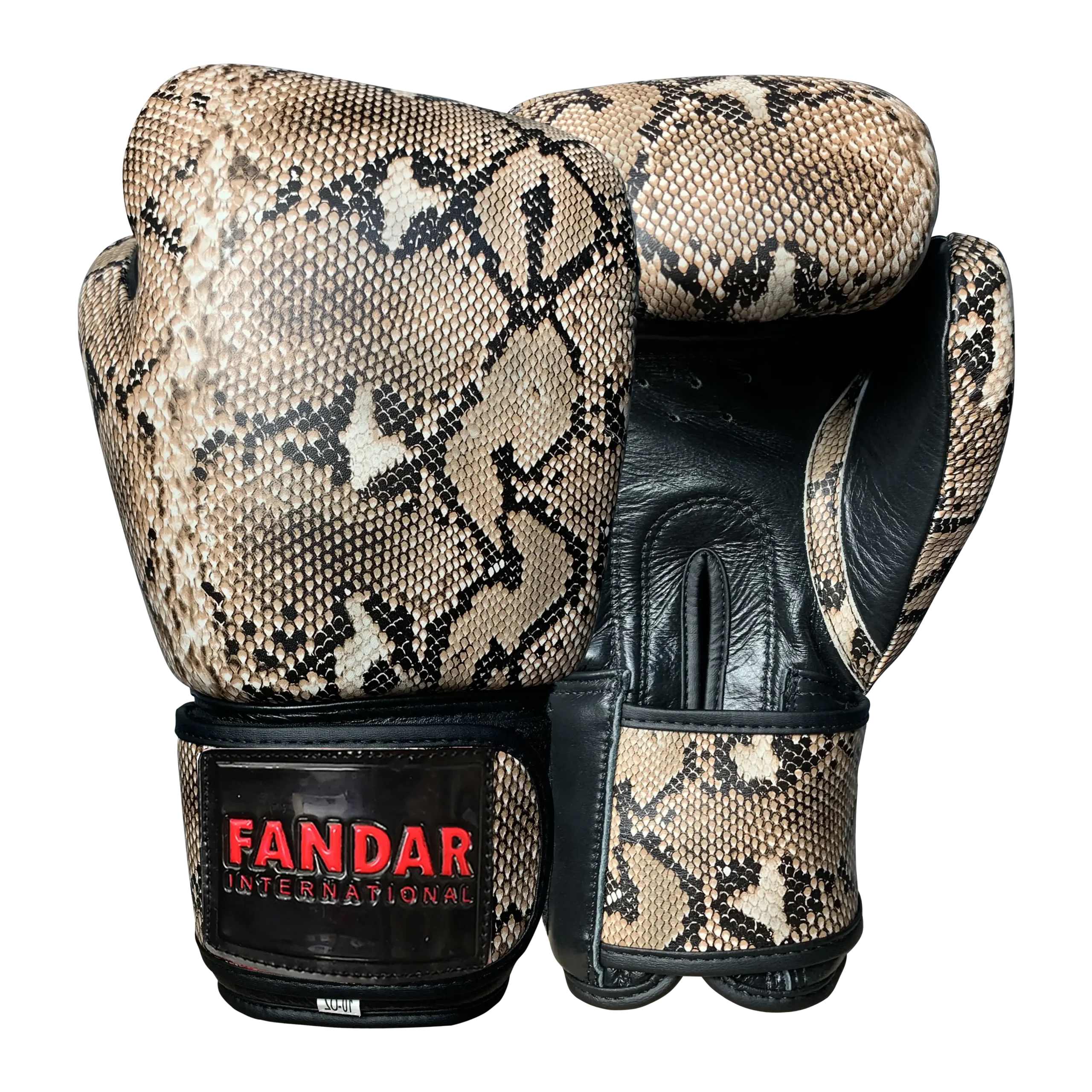 Front-Back-scaled-1.webp Snake Pattern Boxing Gloves – UV Printed - Image 1